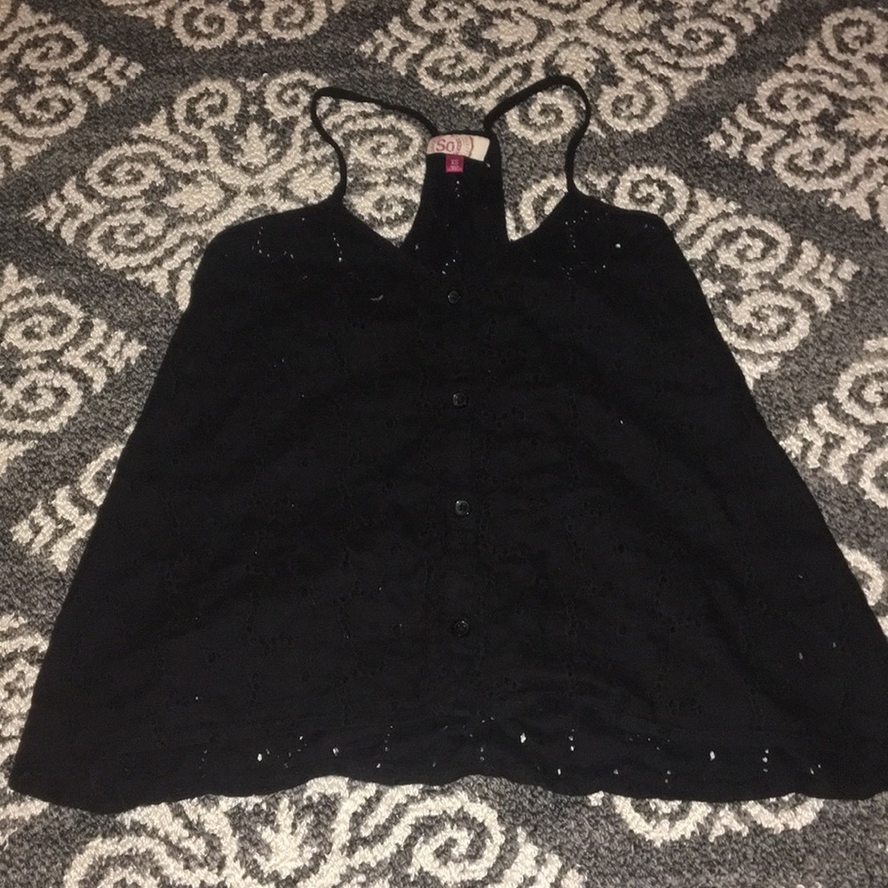Black button up tank top
